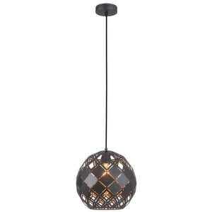 TUILE Pendant Lamp Light Interior ES Matte Black Embossed Tiled Wine Glass OD300mm