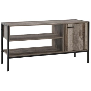 TV Cabinet Entertainment Unit Stand Storage Wood Industrial Rustic 124cm