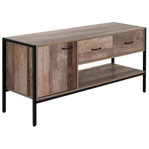 TV Stand Entertainment Unit Storage Cabinet Industrial Rustic Wooden 120cm