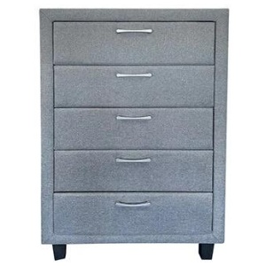 Tallboy with 5 Storage Drawers Assembled Particle board Construction in Grey Colour