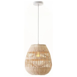 Tana Bamboo Rattan Pendant Lamp Light Cream Natural Medium