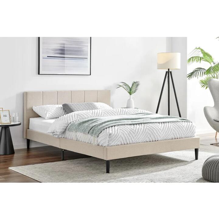 Theodore Bed Frame - Beige, Queen