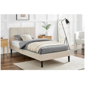 Theodore Bed Frame - Beige, Single
