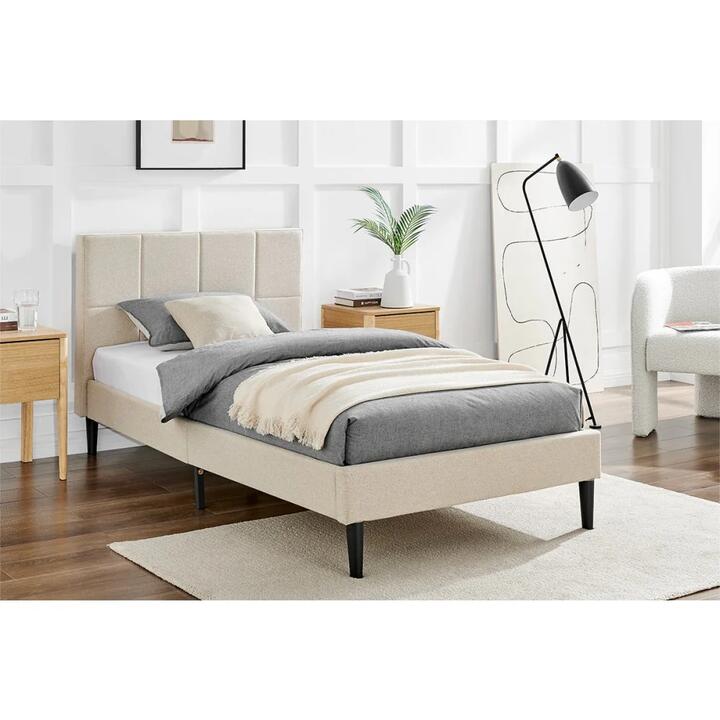 Theodore Bed Frame - Beige, Single
