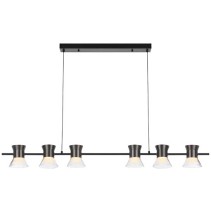 Tipico Contemporary Pendant Hanging Lamp Light Metal Glass Aluminium Gun Metal Matte