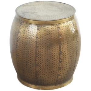 Titan Brass Hammered Look Round Metal Side Table