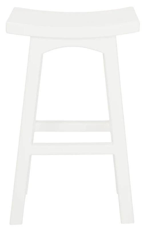 Tokyo Solid Mahogany Timber Barstool (White)