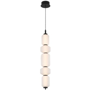 Torso Modern Pendant Hanging Lamp Light Metal Glass Black Matte