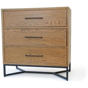 Toulouse French Marquetry Chest of 3-Drawers Tallboy Storage Cabinet - Oak