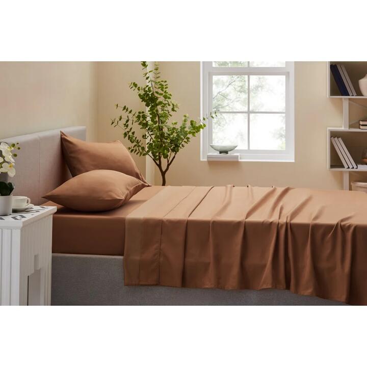Trafalgar 1200TC Cotton Rich Bed Sheet Set - Chai, Double