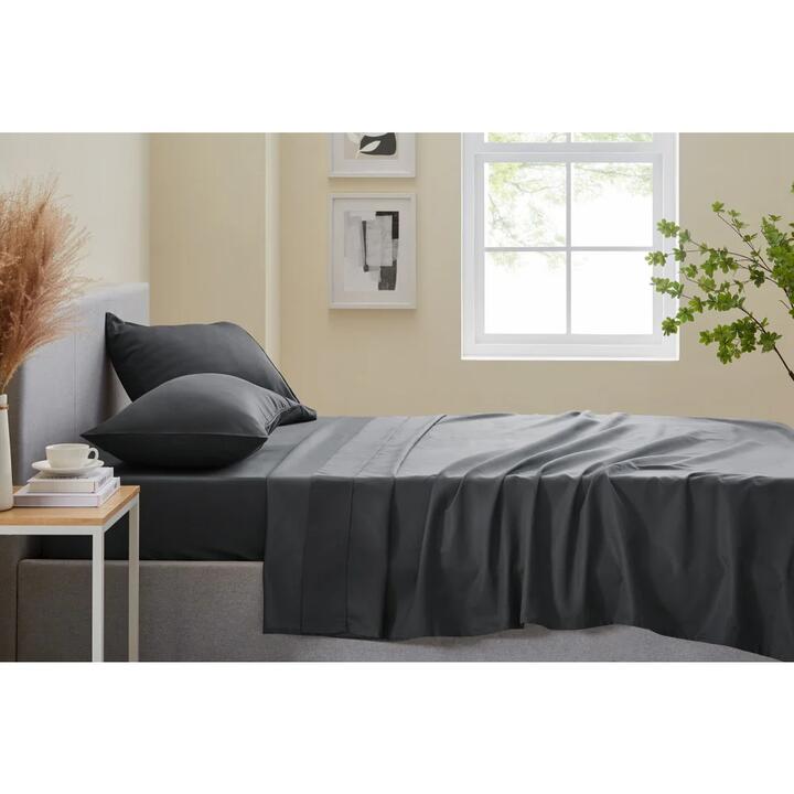 Trafalgar 1200TC Cotton Rich Bed Sheet Set - Charcoal, King