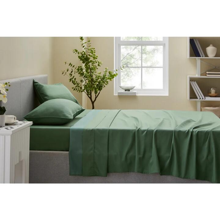 Trafalgar 1200TC Cotton Rich Bed Sheet Set - Sage, Queen