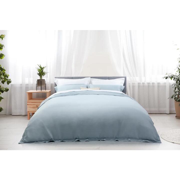 Trafalgar 1200TC Cotton Rich Quilt Cover Set - Blue, Queen