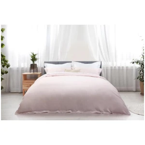 Trafalgar 1200TC Cotton Rich Quilt Cover Set - Blush, Queen