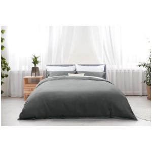 Trafalgar 1200TC Cotton Rich Quilt Cover Set - Grey, King