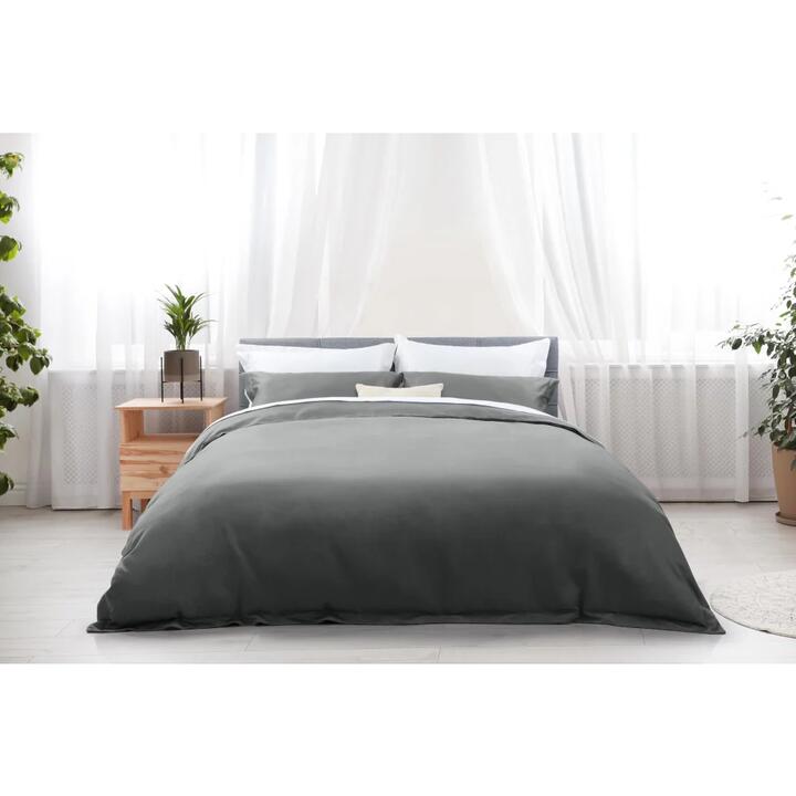 Trafalgar 1200TC Cotton Rich Quilt Cover Set - Grey, King