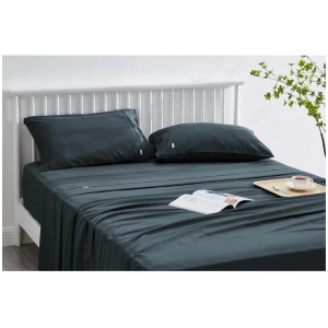 Trafalgar Brooklyn Bamboo Cotton Bed Sheet Set - Graphite, Queen