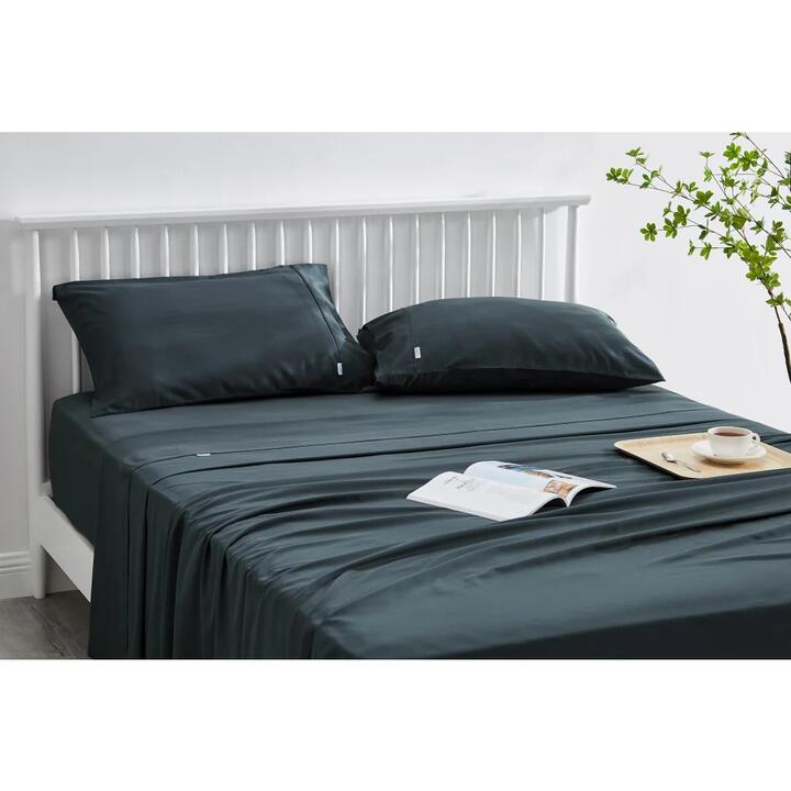 Trafalgar Brooklyn Bamboo Cotton Bed Sheet Set - Graphite, Queen