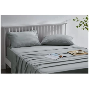 Trafalgar Brooklyn Bamboo Cotton Bed Sheet Set - Silver, Queen