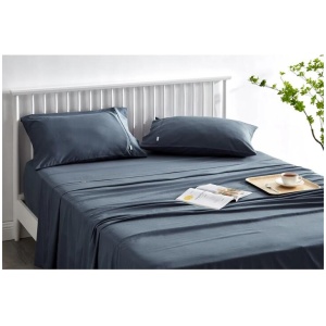 Trafalgar Brooklyn Bamboo Cotton Bed Sheet Set - Storm, Queen