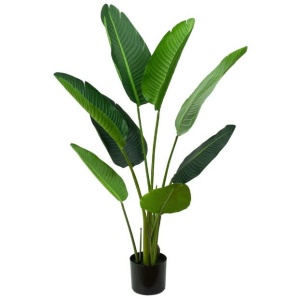 Traveller Palm Tree Artificial Fake Plant Decorative 120cm In Pot - Green