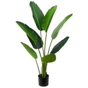 Traveller Palm Tree Artificial Fake Plant Decorative 120cm In Pot - Green