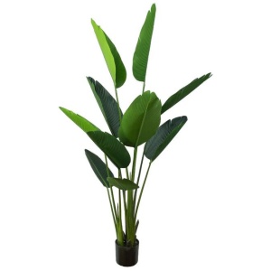 Traveller Palm Tree Artificial Fake Plant Decorative 150cm In Pot - Green