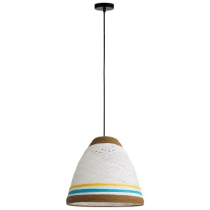 Trevis Paper Hanging Pendant Lamp - Brown & White