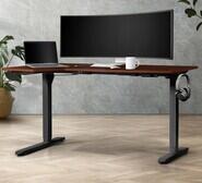 Trinny 145Cm Black & Electric Standing Desk Brown
