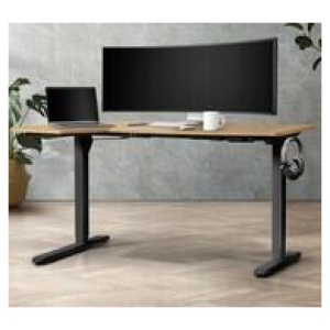 Trinny Black & Natural Electric Standing Desk Black