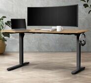 Trinny Black & Natural Electric Standing Desk Black