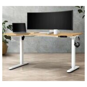 Trinny White & Natural Electric Standing Desk Neutral