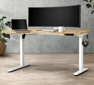 Trinny White & Natural Electric Standing Desk Neutral