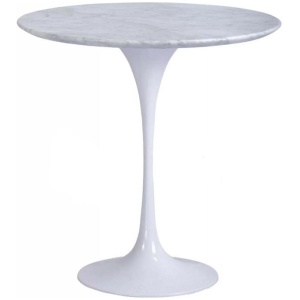 Tulip 50cm Round Marble Side Table - Eero Saarinen Replica - Aluminium by Interior Secrets - AfterPay Available