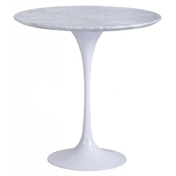 Tulip 50cm Round Marble Side Table - Eero Saarinen Replica - Aluminium by Interior Secrets - AfterPay Available