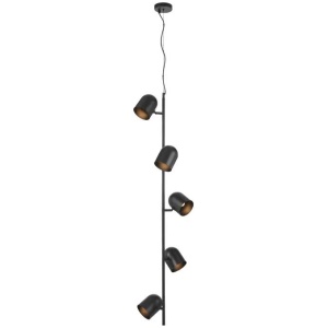 Turin Modern Pendant Hanging Lamp Light Metal Black Satin