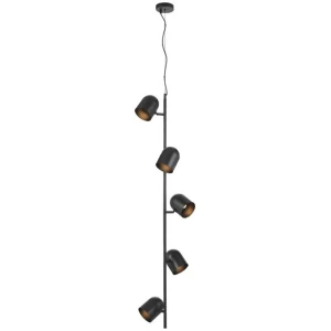 Turin Modern Pendant Hanging Lamp Light Metal Black Satin