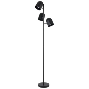 Turin Modern Standing Floor Lamp Light Metal Black Satin