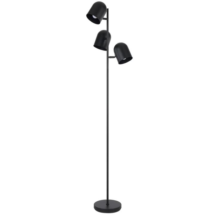 Turin Modern Standing Floor Lamp Light Metal Black Satin