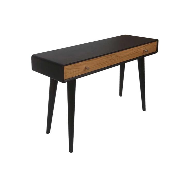 Twin Hallway Console Hall Wooden Table - Black / Natural