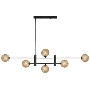 Tyson Modern Pendant Hanging Lamp Light Glass Metal Amber Black Matte