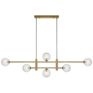 Tyson Modern Pendant Hanging Lamp Light Glass Metal Antique Gold Clear Polished