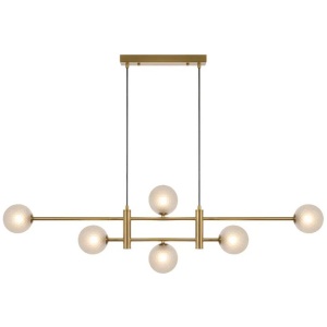 Tyson Modern Pendant Hanging Lamp Light Glass Metal Antique Gold Frost Polished