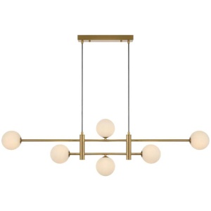 Tyson Modern Pendant Hanging Lamp Light Glass Metal Antique Gold Opal Matt Polished