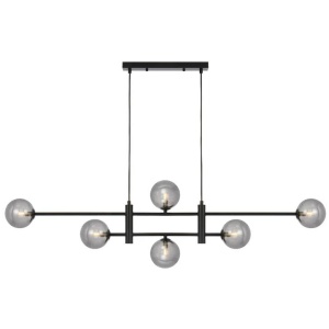 Tyson Modern Pendant Hanging Lamp Light Glass Metal Black Smoke Matte