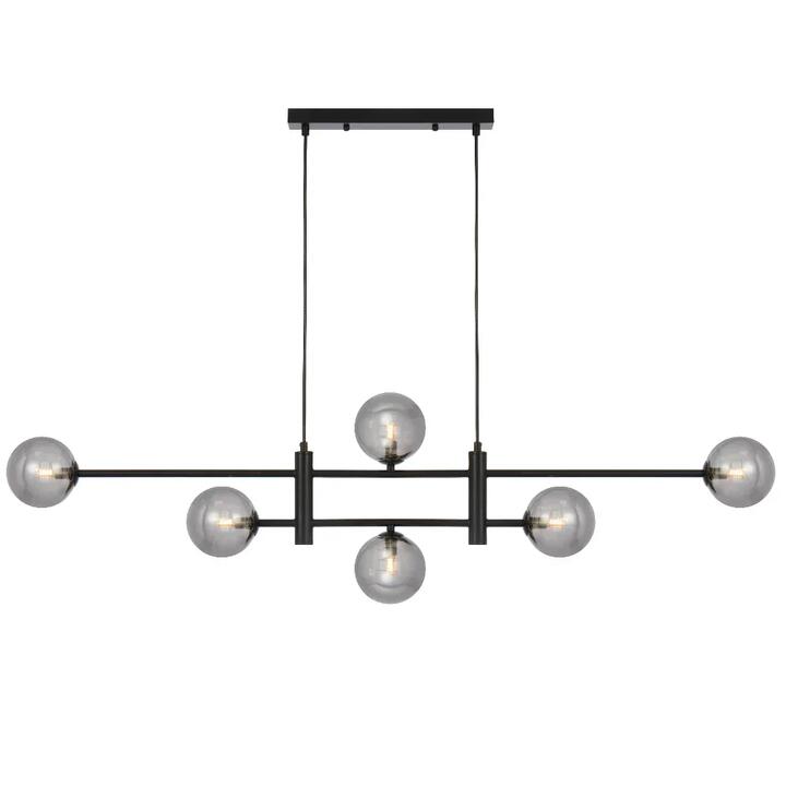 Tyson Modern Pendant Hanging Lamp Light Glass Metal Black Smoke Matte
