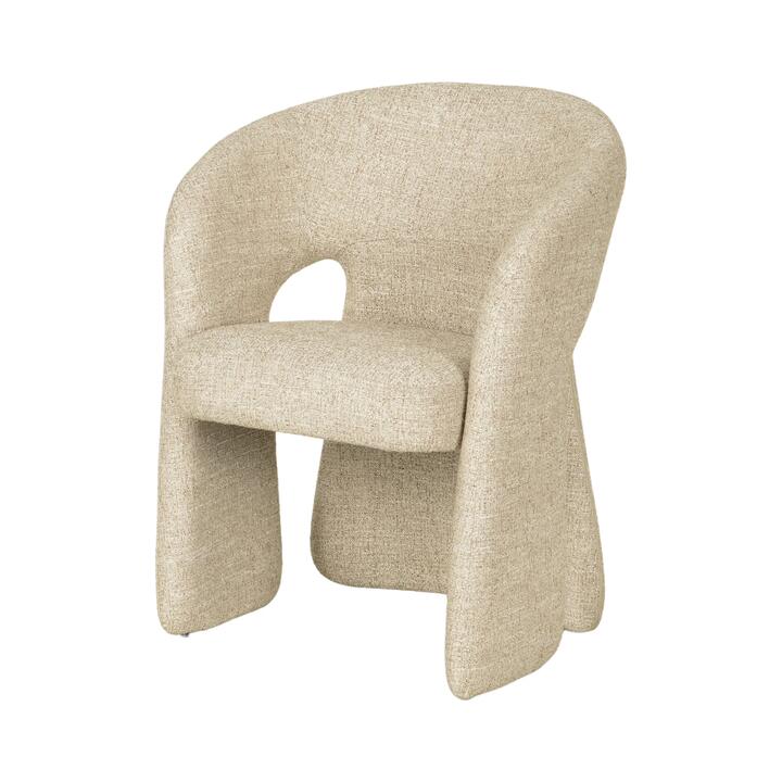 Undine Fabric Dining Chair - Pale Beige by Interior Secrets - AfterPay Available