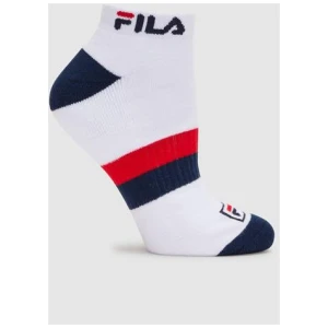 Unisex Ped Socks 3pk White - WHITE/NAVY/RED - WHITE/NAVY/RED