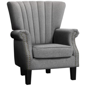 Upholstered Fabric Armchair Accent Tub Chairs Modern seat Sofa Lounge Grey