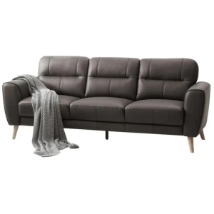 Urban Modern Luxury Genuine Leather 3-Seater Sofa - Light Grey